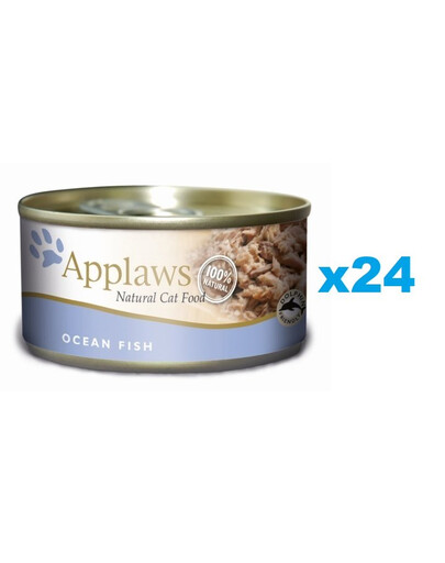 APPLAWS Cat Tin Adult - Poisson de l'océan en bouillon - 24x156 g