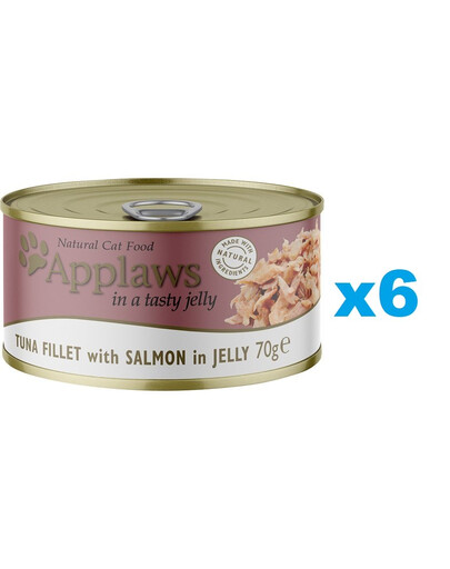 APPLAWS Cat Tin - Filet de thon avec saumon en gelée - 6x70g
