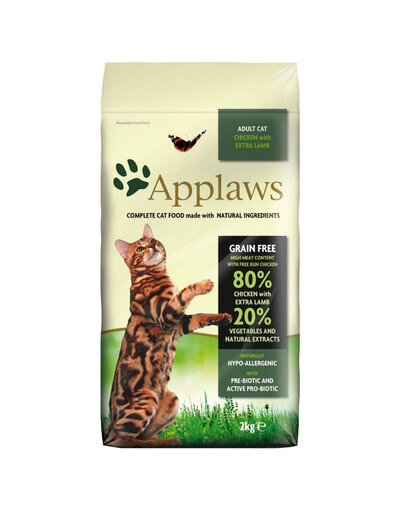 APPLAWS Cat Dry Adult - Poulet et agneau sans céréales - 6 kg (3x2 kg)