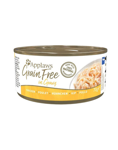 APPLAWS Cat Tin Grain Free - Blanc de poulet en sauce sans céréales - 72x70 g