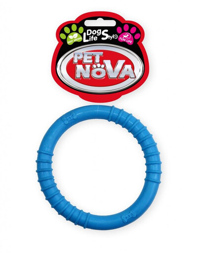 PET NOVA DOG LIFE STYLE Anneau jouet 9.5 cm, bleu, goût menthe