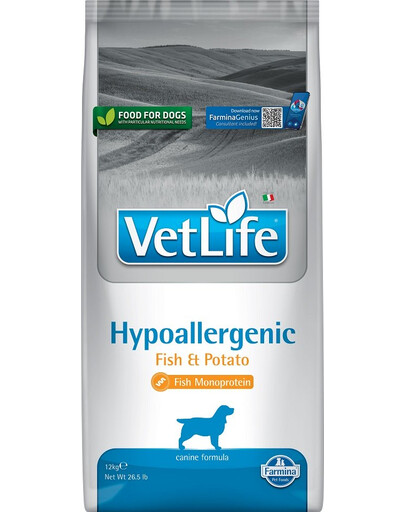 FARMINA Vet life Hypoallergénique poisson&pomme de terre - nourriture pour chiens allergiques - 12 kg