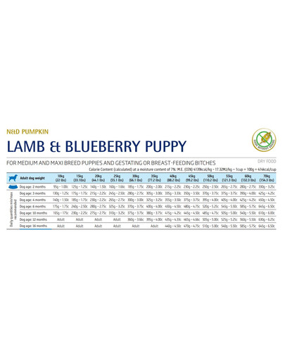 FARMINA N&D Pumpkin Lamb & Blueberry Puppy Medium & Maxi - Potiron, Agneau & Myrtilles pour chiots de moyennes et grandes races - 12 kg
