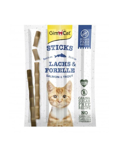 GIMCAT Sticks Salmon&Trout 4 bâtonnets au saumon et à la truite