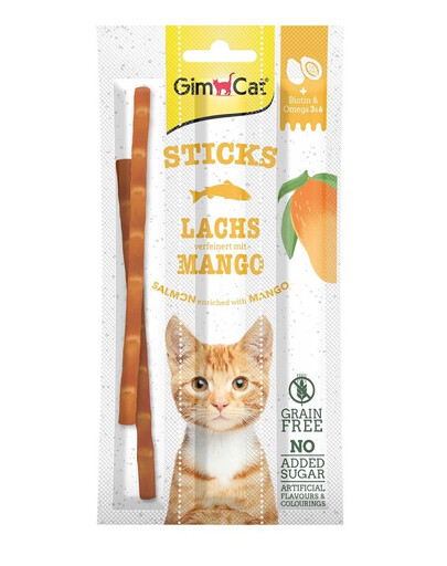 GIMCAT Sticks Salmon&Mango 3 bâtonnets de saumon et de mangue
