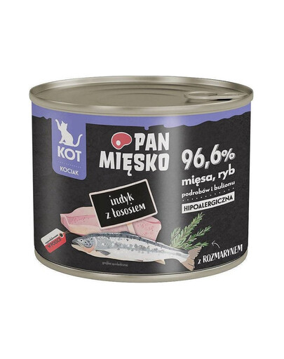 PAN MIESKO Nourriture humide pour chatons à la dinde et au saumon 200g
