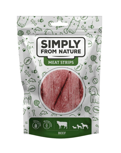 SIMPLY FROM NATURE Meat Strips - Bandes à base de viande de boeuf pour chiens - 80 g