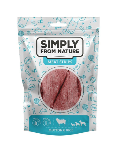 SIMPLY FROM NATURE Meat Strips - Bandes de viande de mouton et riz pour chiens - 80 g