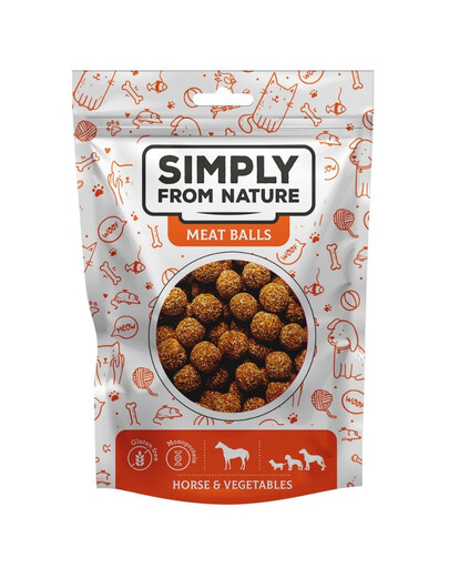 SIMPLY FROM NATURE Meat Balls - Boulettes de viande de cheval et de légumes pour chiens - 80 g