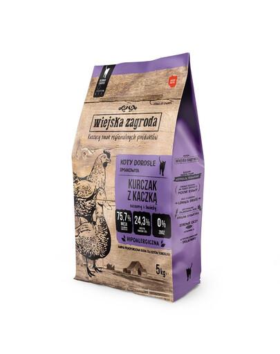 WIEJSKA ZAGRODA Poulet et canard pour chat 5 kg