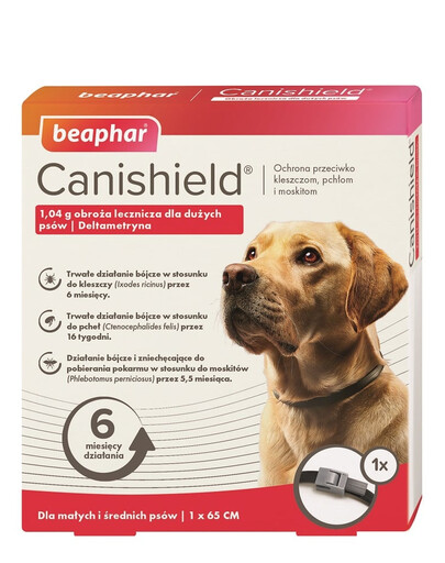 BEAPHAR Canishield L 65 cm collier médical avec deltaméthrine pour chiens