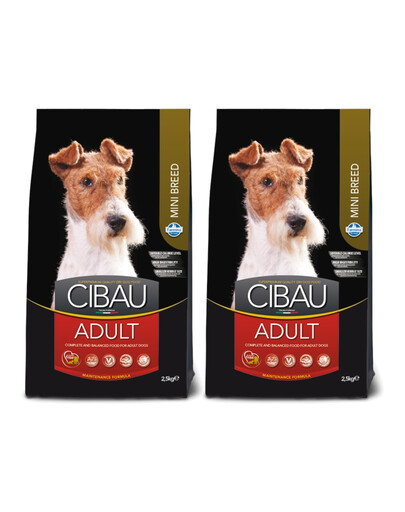 FARMINA Cibau Adult Mini - pour chiens adultes de petites races - 2 x 2,5 kg