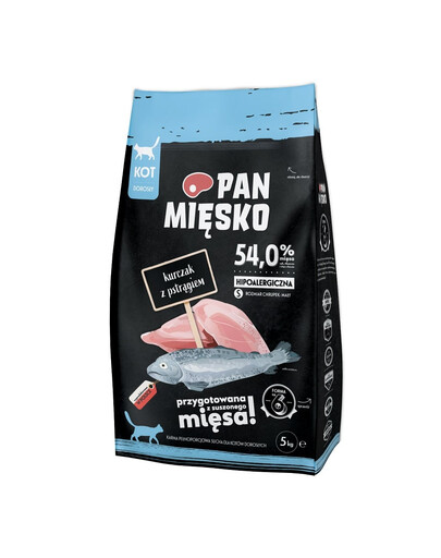 PAN MIĘSKO Poulet et truite pour chats adultes - S 5kg