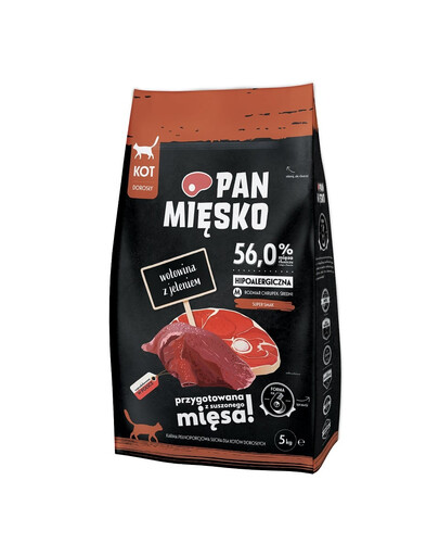 PAN MIĘSKO Boeuf et cerf pour chats adultes - M 5kg