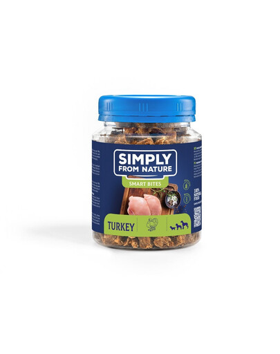 SIMPLY FROM NATURE Smart Bites - Friandises à base de viande de dinde pour chiens - 130 g