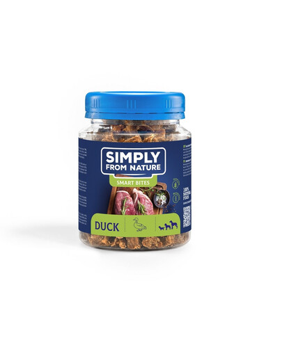 SIMPLY FROM NATURE Smart Bites - Friandises à base de viande de canard pour chiens - 130 g