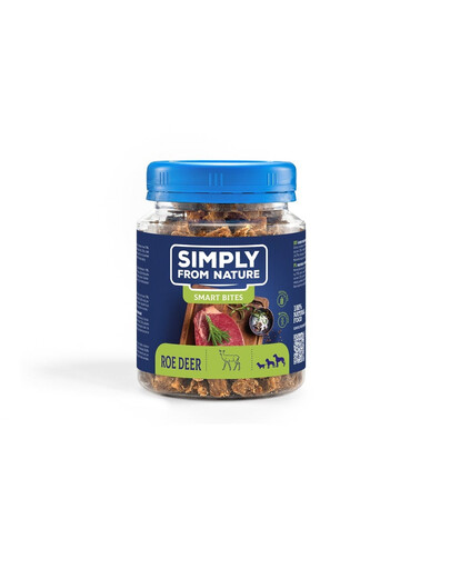 SIMPLY FROM NATURE Smart Bites - Friandises à base de viande de chevreuil pour chiens - 130 g