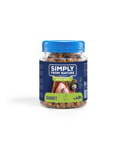 SIMPLY FROM NATURE Smart Bites - Friandises à base de viande de lapin pour chiens - 130 g