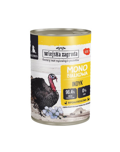 WIEJSKA ZAGRODA Nourriture humide monoprotéinée pour chiots à base de dinde - 400g