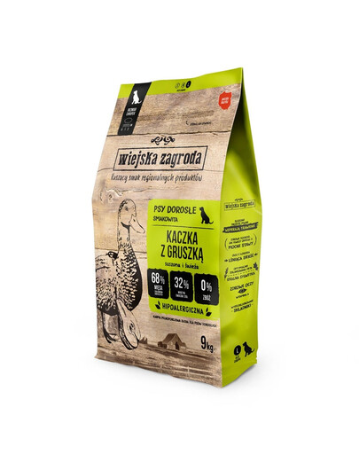 WIEJSKA ZAGRODA - Canard avec croustillant de poire pour chiens de grande race - L 9kg