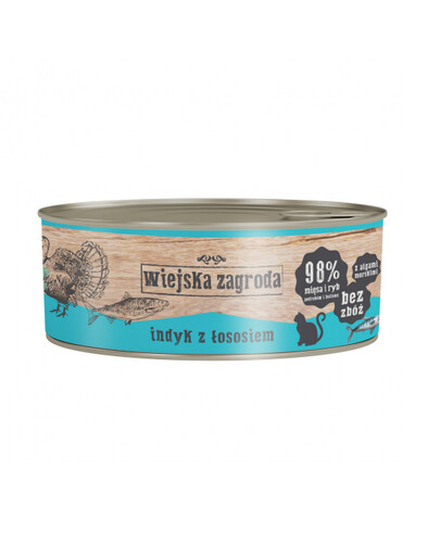 WIEJSKA ZAGRODA Adult - Dinde et saumon nourriture humide pour chats - 85 g