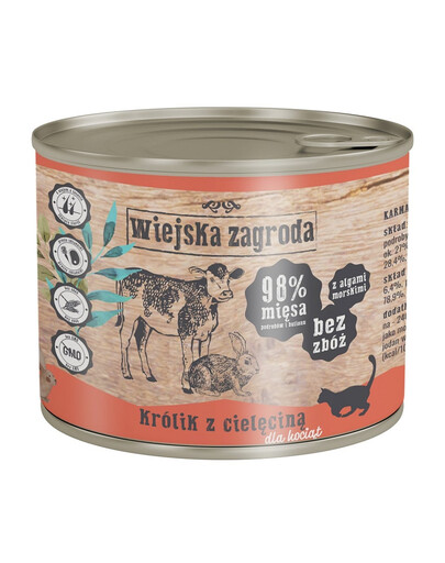 WIEJSKA ZAGRODA Kitten Lapin et veau 200 g pour les chatons