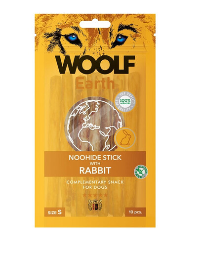 WOOLF Earth Noohide Stick with Rabbit S Bâtonnets de lapin 90g