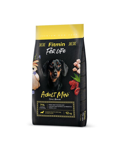 FITMIN dog For Life Adult Mini - viandes fraîches pour chiens de petites races - 12 kg