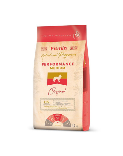 FITMIN dog medium performance - viandes de volaille pour chiens de taille moyenne & de travail - 12 kg