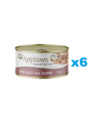 APPLAWS Cat Tin - Filet de thon et saumon en bouillon - 6x156 g