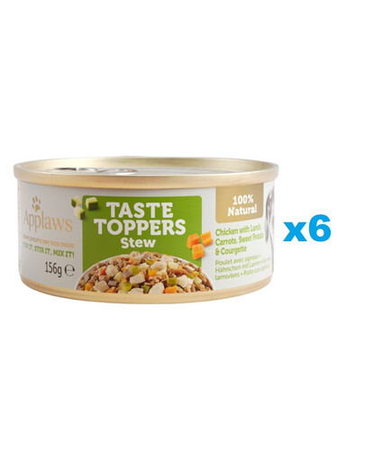 APPLAWS Dog Tin Taste Troppers - Ragoût de poulet, agneau et légumes - 6x156 g