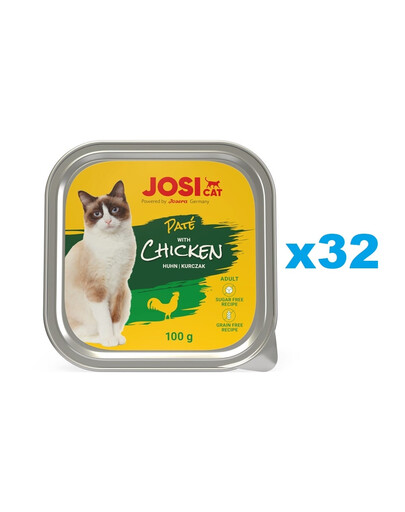JOSERA JosiCat Pâté de poulet pour chats 32x100g