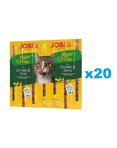 JOSERA JosiCat Meat Sticks bâtonnets de poulet et de canard pour chats 20x35g