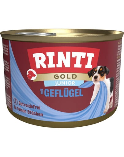 RINTI Gold Junior Poultry Mini - Viande de volaille pour chiots de petites races - 185 g