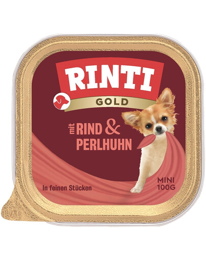 RINTI Gold Beef&Guinea fowl Mini - bœuf & pintade pour chiens de petites races - 100 g