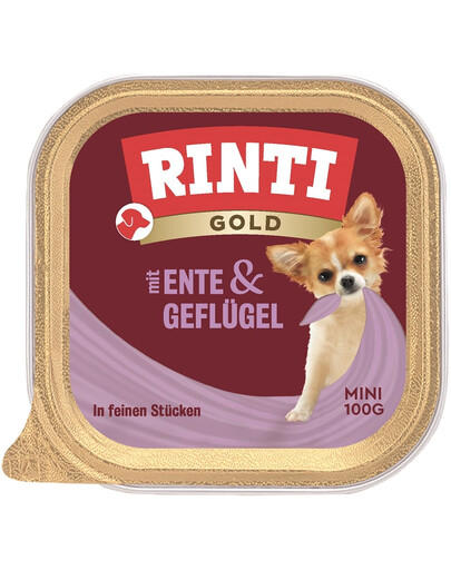 RINTI Gold Duck&Poultry Mini - canard & volaille pour chiens de petites races - 100 g