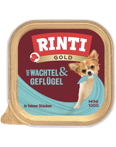 RINTI Gold Quail&Poultry Mini - cailles & volailles pour chiens de petites races - 100 g