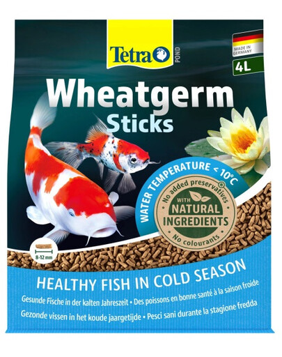TETRA Pond Wheatgerm Sticks - nourriture principale flottante lorsque les températures de l'eau sont fraîches - 4 L