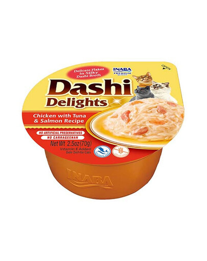 INABA Cat Dashi Delights - bouillon poulet, thon et saumon - 70 g