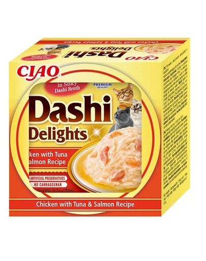 INABA Cat Dashi Delights - bouillon poulet, thon et saumon - 70 g
