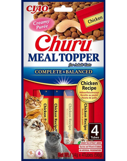 INABA Meal Topper Chicken Garniture de repas au poulet 4x14 g