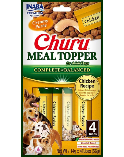 INABA Dog Meal Topper Chicken Garniture de repas au poulet 4x14 g