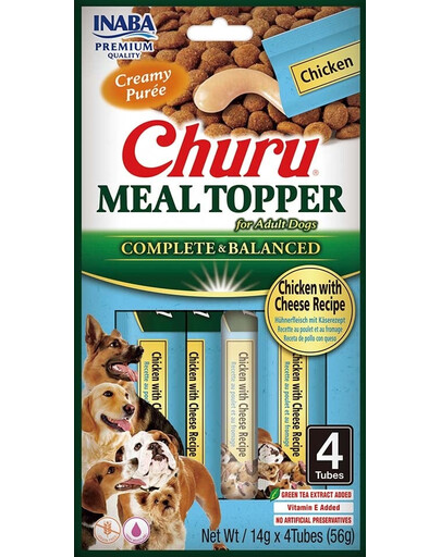 INABA Dog Meal Topper Chicken&Cheese Garniture de repas au poulet et au fromage 4x14 g