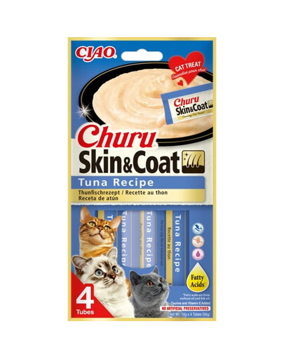 INABA Churu Skin&Coat Tuna Aliments humides au thon 4x14g