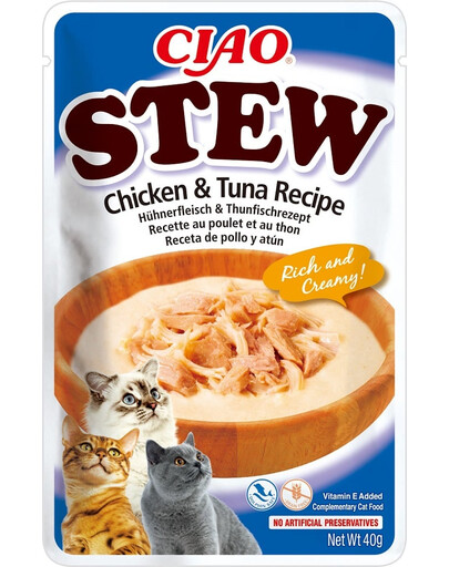 INABA CIAO Stew Plat au poulet et au thon pour chats 40 g