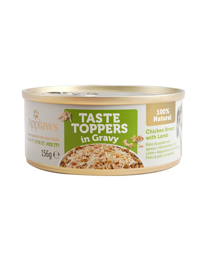 APPLAWS Dog Tin Taste Topper - Nourriture humide de blanc de poulet avec agneau en sauce - 156 g