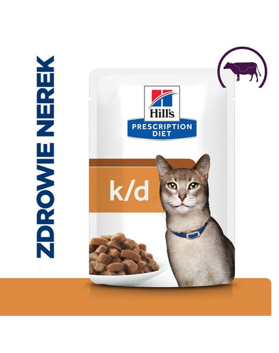 HILL'S Prescription Diet Feline k/d au bœuf 12x85 g en sachets
