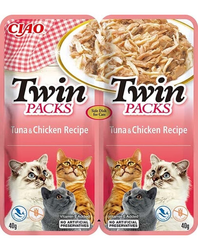 INABA Twin Thon au poulet dans un bouillon pour chats 2x40 g