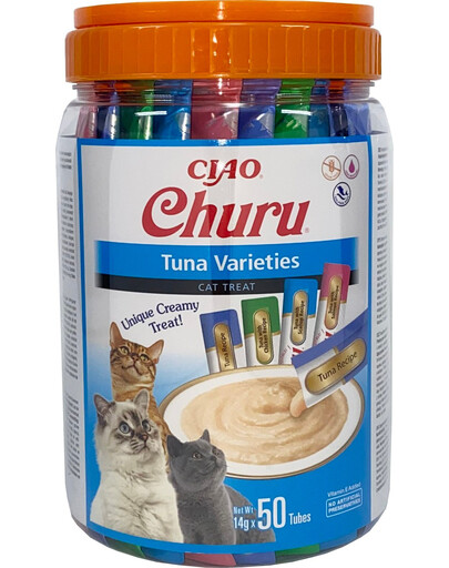 INABA Churu Tuna Variety Mélange de saveurs avec thon 50x14g (700g)