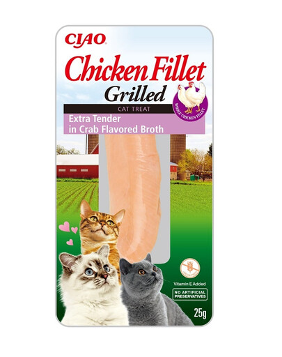 INABA CIAO Extra Tender chicken fillet grilled - Tendre filet de poulet dans un bouillon de crabe - 25 g